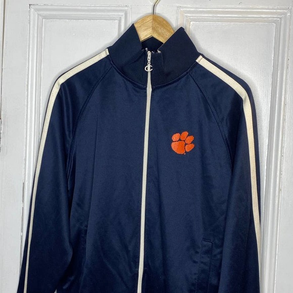Champion Athletic CLEMSON TIGERS Full Zip Navy Blue Track Jacket MEN'S LARGE - Picture 4 of 11
